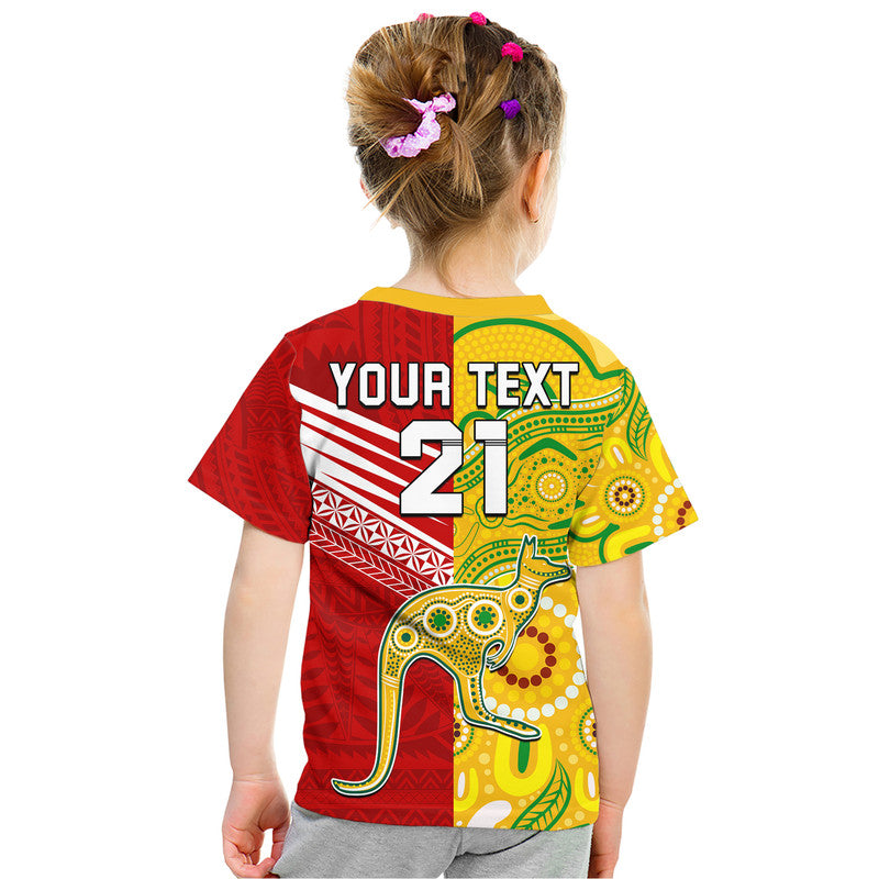 (Custom Personalised) Australia Kangaroos and Mate Maa Tonga T Shirt LT9 - Vibe Hoodie Shop