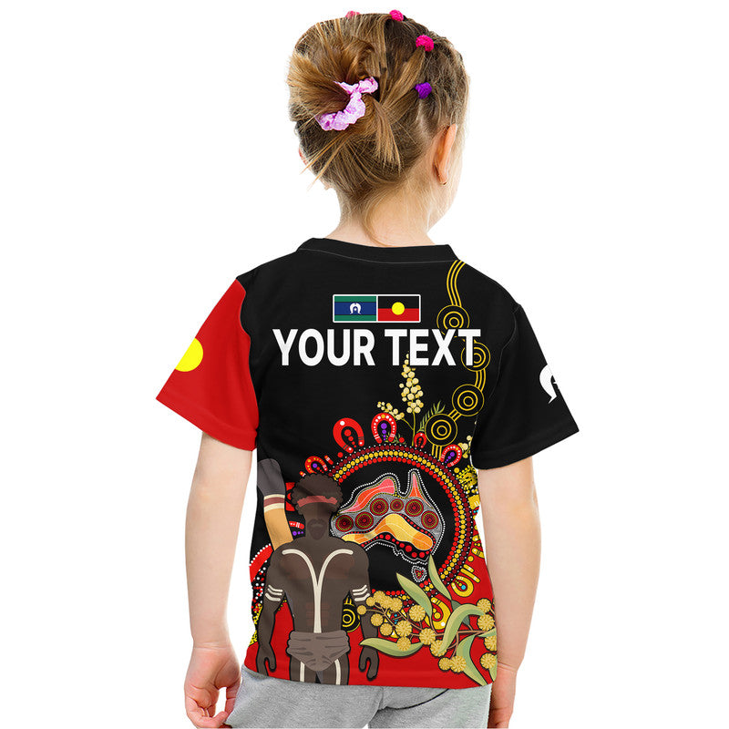 (Custom Personalised) NAIDOC 2023 Indigenous Kid T Shirt Australia Map With Golden Wattle - Vibe Hoodie Shop