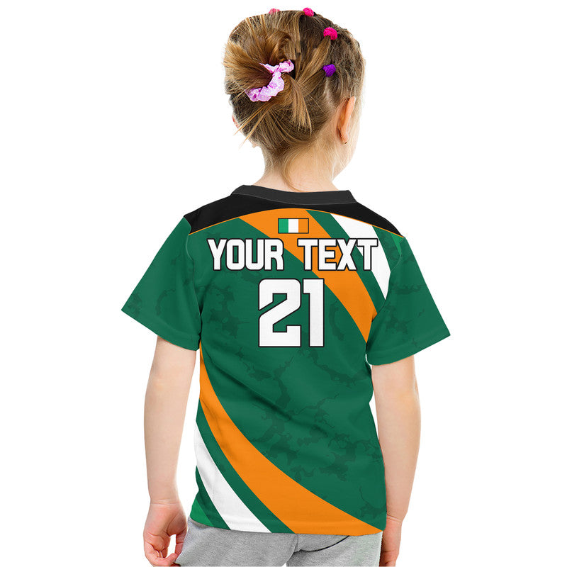 (Custom Text And Number) Irish Rugby Sevens IRFU Kid T Shirt Sporty Style - Vibe Hoodie Shop