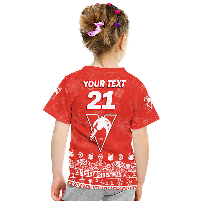 (Custom Personalised And Number) Sydney Swans Unique Winter Season T Shirt Swans Merry Christmas LT9 - Vibe Hoodie Shop
