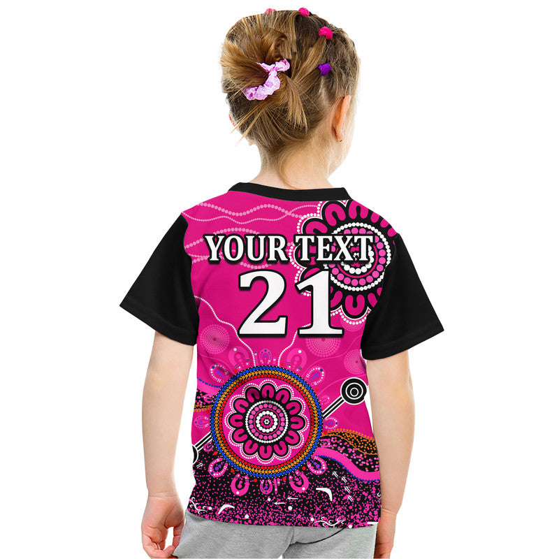 (Custom Personalised) Sydney Sixers Kid T Shirt Cricket Indigenous Aboriginal - Vibe Hoodie Shop