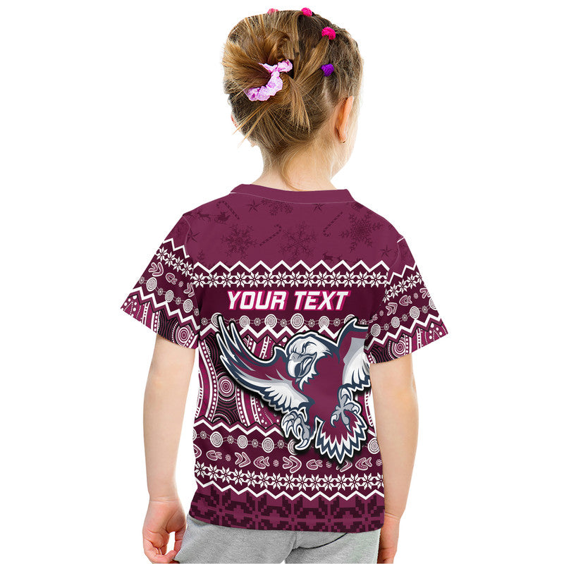 (Custom Personalised) Manly Warringah Maroon Sea Eagles Christmas Vibe T Shirt LT9 - Vibe Hoodie Shop