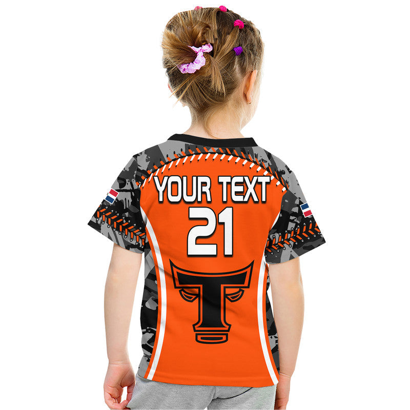 Dominican Toros De Este Baseball Stitches T Shirt Orange LT9 - Vibe Hoodie Shop