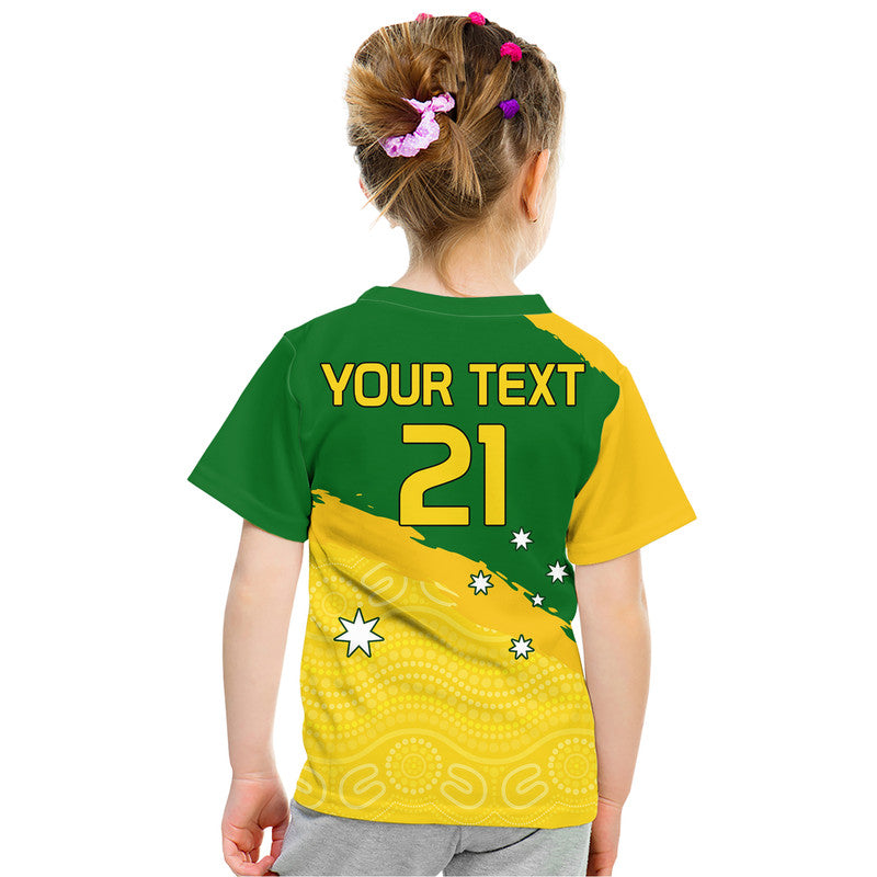 (Custom Personalised) Australia Soccer Kid T Shirt World Cup Football Matildas Female Socceroos - Vibe Hoodie Shop