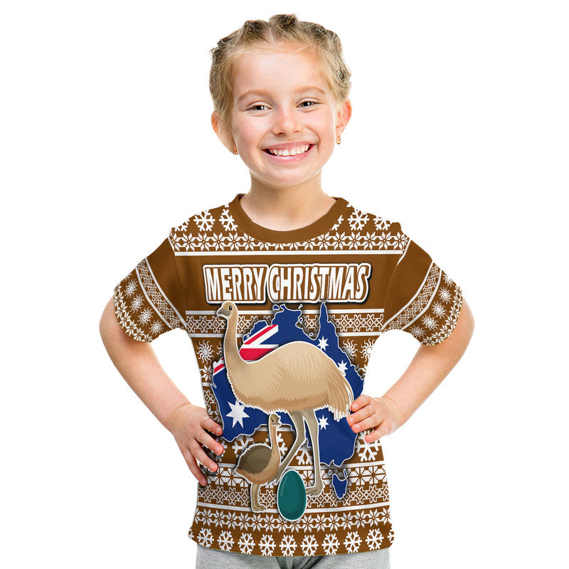 (Custom Personalised) Australian Emu Christmas Vibe With Aboriginal Dot Painting Style T Shirt LT9 - Vibe Hoodie Shop