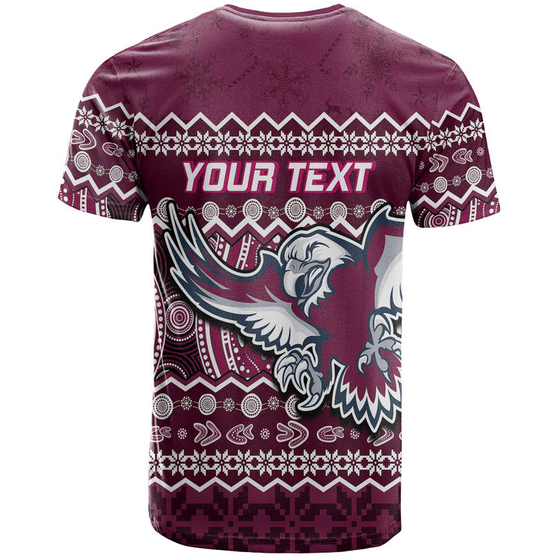 (Custom Personalised) Manly Warringah Maroon Sea Eagles Christmas Vibe T Shirt LT9 - Vibe Hoodie Shop