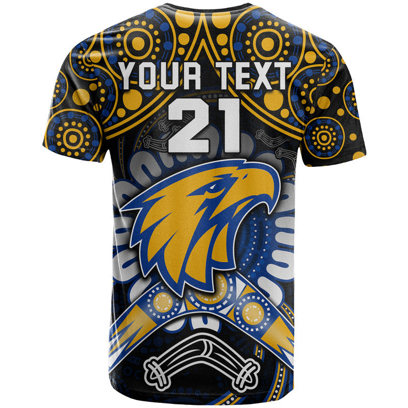 (Custom Personalised) West Coast Eagles T Shirt Boomerang Indigenous Dots LT9 - Vibe Hoodie Shop