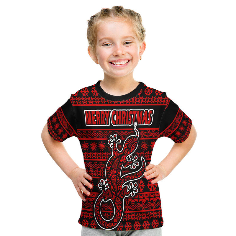 (Custom Personalised) Australian Lizard Christmas Vibe With Aboriginal Dot Painting Style T Shirt LT9 - Vibe Hoodie Shop