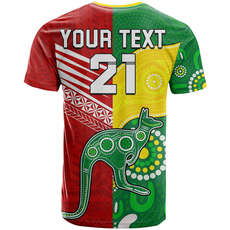 (Custom Personalised) Australia Kangaroos and Mate Maa Tonga T Shirt No2 LT9 - Vibe Hoodie Shop