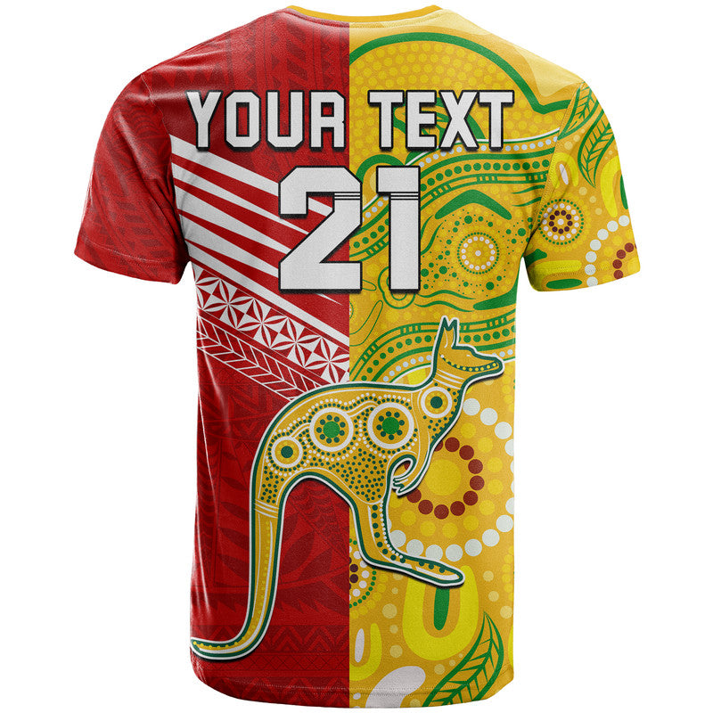 (Custom Personalised) Australia Kangaroos and Mate Maa Tonga T Shirt LT9 - Vibe Hoodie Shop