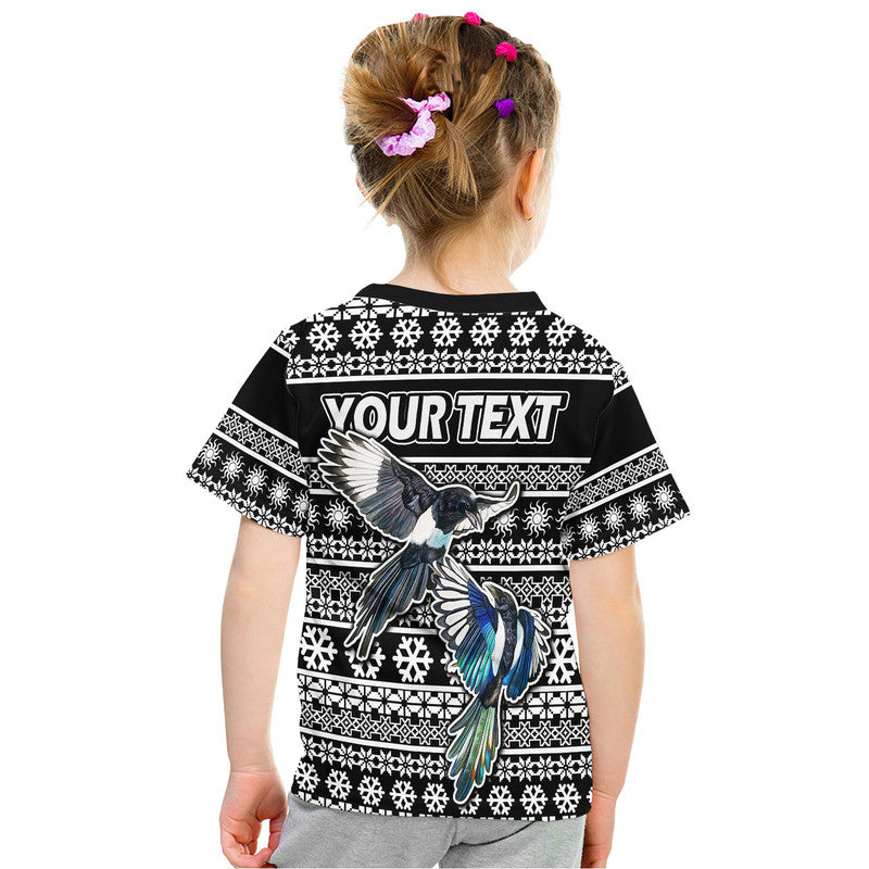 (Custom Personalised) Australian Magpies Christmas Vibe With Aboriginal Dot Painting Style T Shirt LT9 - Vibe Hoodie Shop
