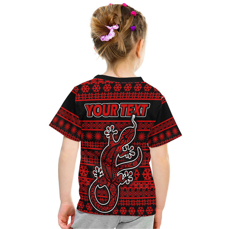 (Custom Personalised) Australian Lizard Christmas Vibe With Aboriginal Dot Painting Style T Shirt LT9 - Vibe Hoodie Shop