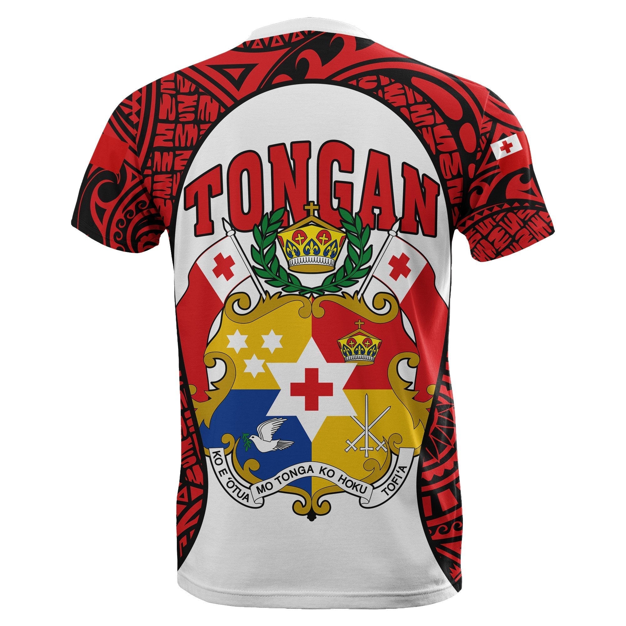 Tonga T shirt - Polynesia Lauhala Tokelau Feletoa Coat Of Arms - Gel Style - White - Vibe Hoodie Shop