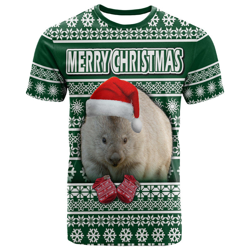 (Custom Personalised) Australian Wombat Christmas Vibe With Aboriginal Dot Painting Style T Shirt LT9 - Vibe Hoodie Shop