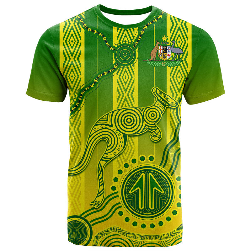 (Custom Personalised) Australia Soccer T Shirt Go Aussie Socceroos With Kangaroo LT9 - Vibe Hoodie Shop