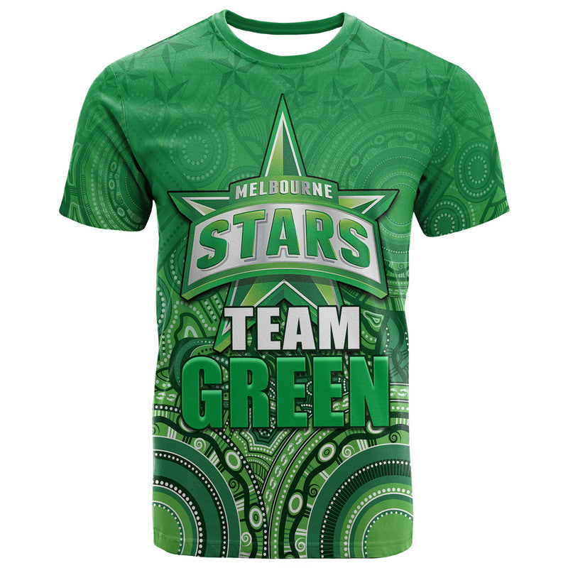 Melbourne Team Green Indigenous Aboriginal Stars Arts T Shirt LT9 - Vibe Hoodie Shop