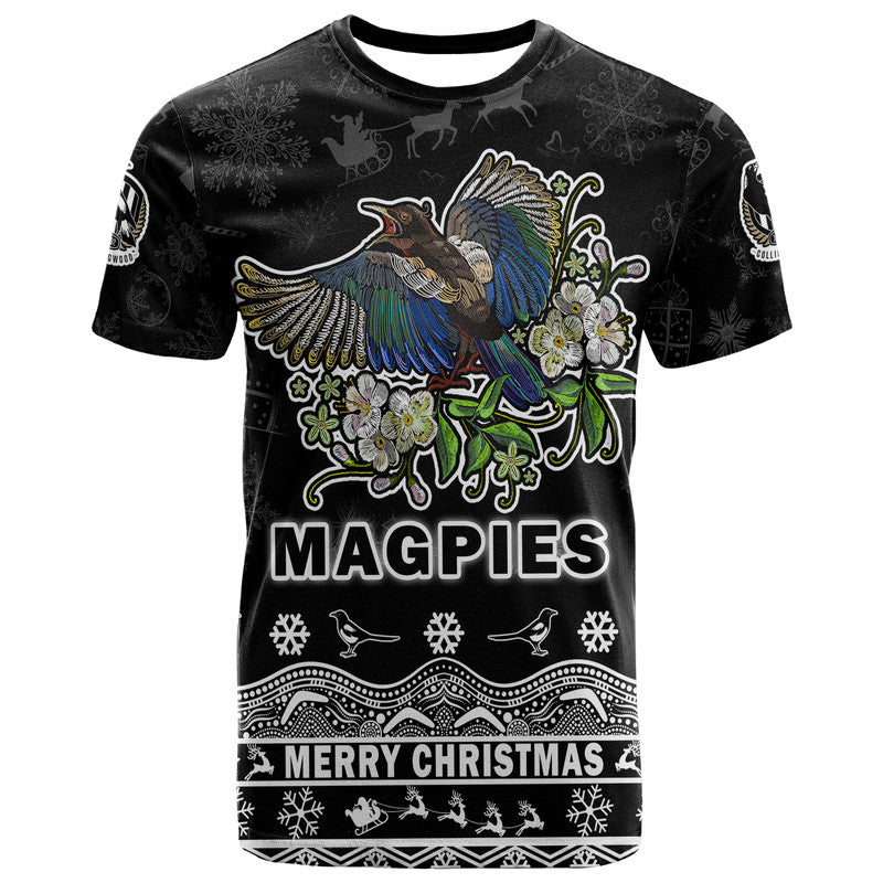 Collingwood Pies Unique Winter Season T Shirt Magpies Merry Christmas LT9 - Vibe Hoodie Shop