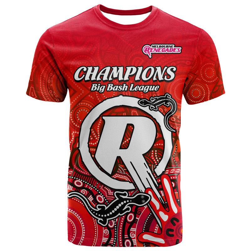 (Custom Personalised) Melbourne Renegades Champions T Shirt Lizard Indigenous Aboriginal LT9 - Vibe Hoodie Shop