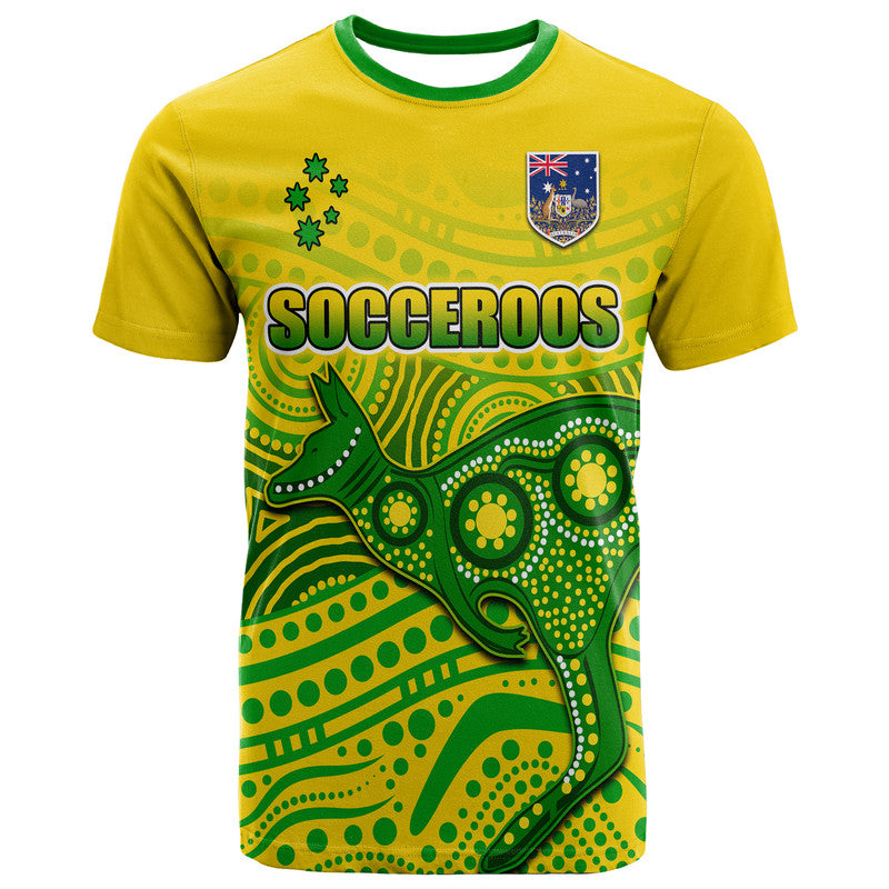 Australia Aboriginal Soccer T Shirt Kangaroo Socceroos Art Style LT9 - Vibe Hoodie Shop