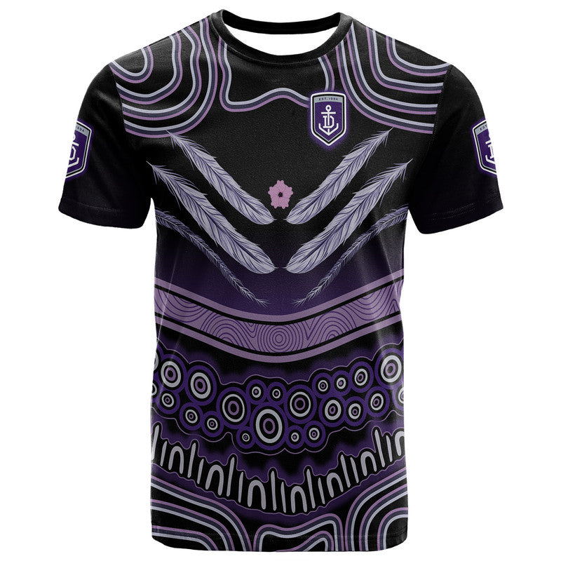 (Custom Personalised And Number) Fremantle Dockers T Shirt Freo Indigenous Style LT9 - Vibe Hoodie Shop