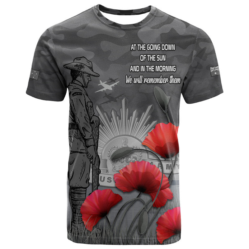 Remembrance Day T Shirt Soldier Australian Army Rising Sun With Red Poppy LT9 - Vibe Hoodie Shop