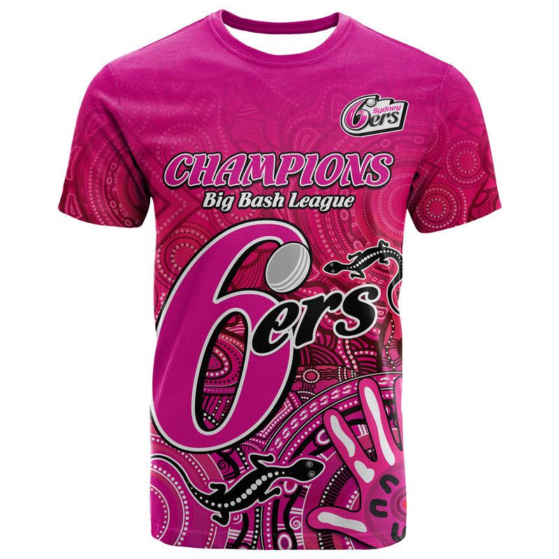 Sydney Sixers Champions T Shirt Lizard Indigenous Aboriginal LT9 - Vibe Hoodie Shop