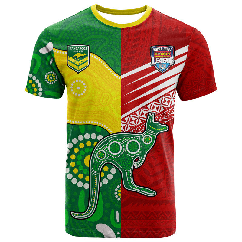 Australia Kangaroos and Mate Maa Tonga T Shirt No2 LT9 - Vibe Hoodie Shop
