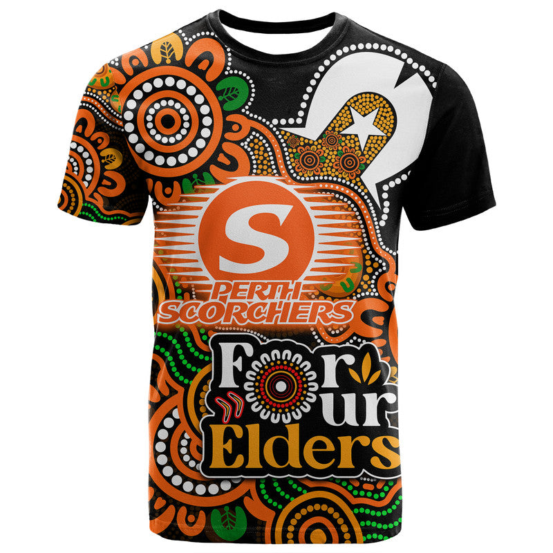 (Custom Personalised) Perth Scorchers Cricket T Shirt NAIDOC Torres Strait For Our Elders LT9 - Vibe Hoodie Shop