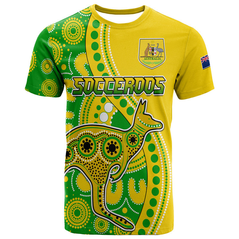 (Custom Personalised) Australia Soccer World Cup T Shirt Socceroos Aboriginal LT9 - Vibe Hoodie Shop