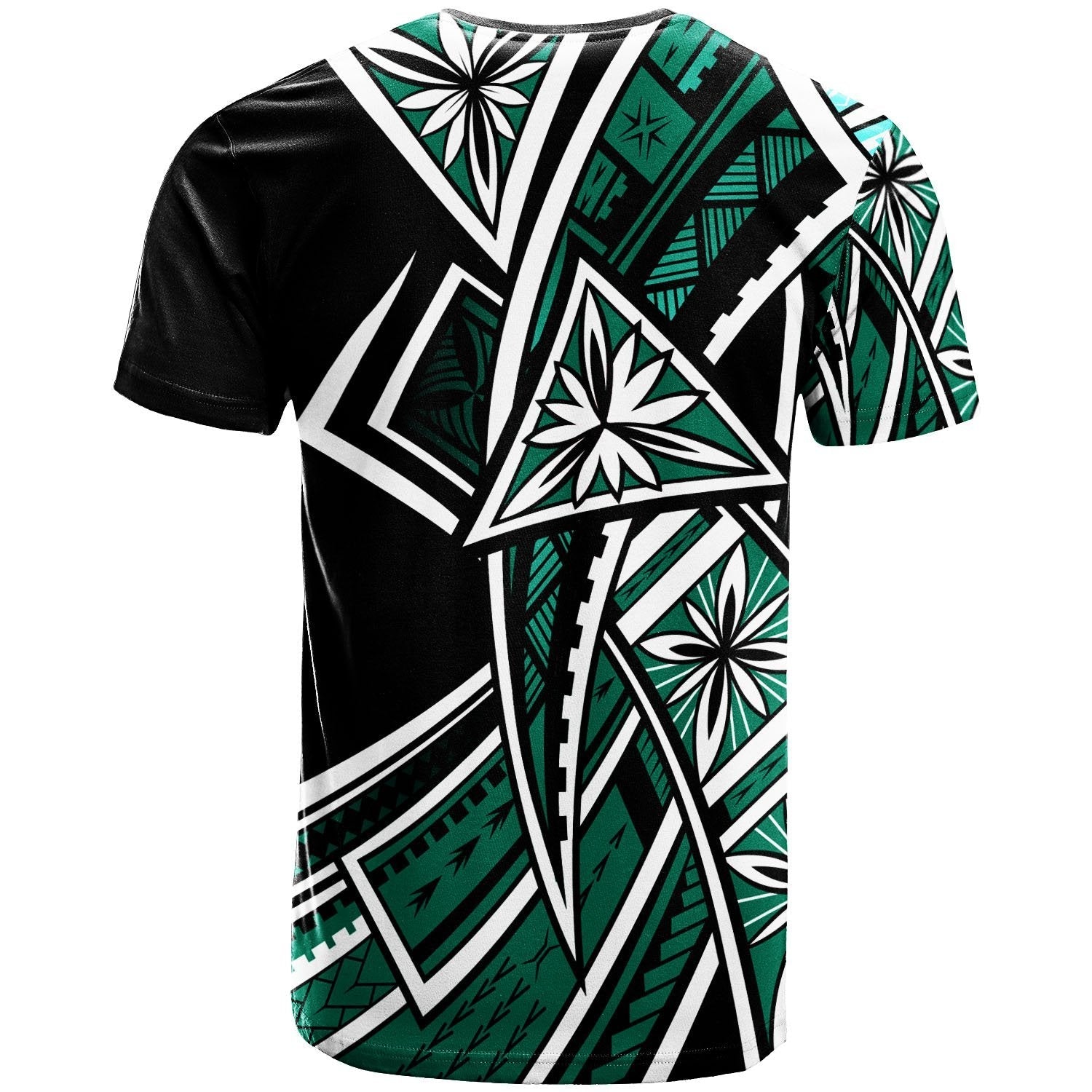 Tuvalu T shirt - Tribal Flower Special Pattern Green Color - Vibe Hoodie Shop
