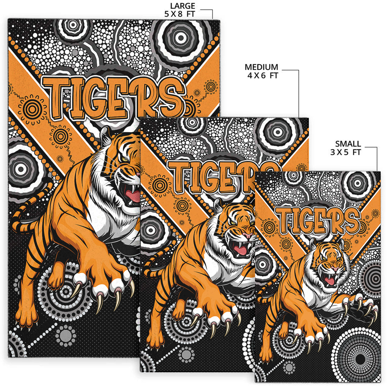 Tigers Rugby Area Rug - Custom Super Tigers Area Rug RLT13 - Vibe Hoodie Shop