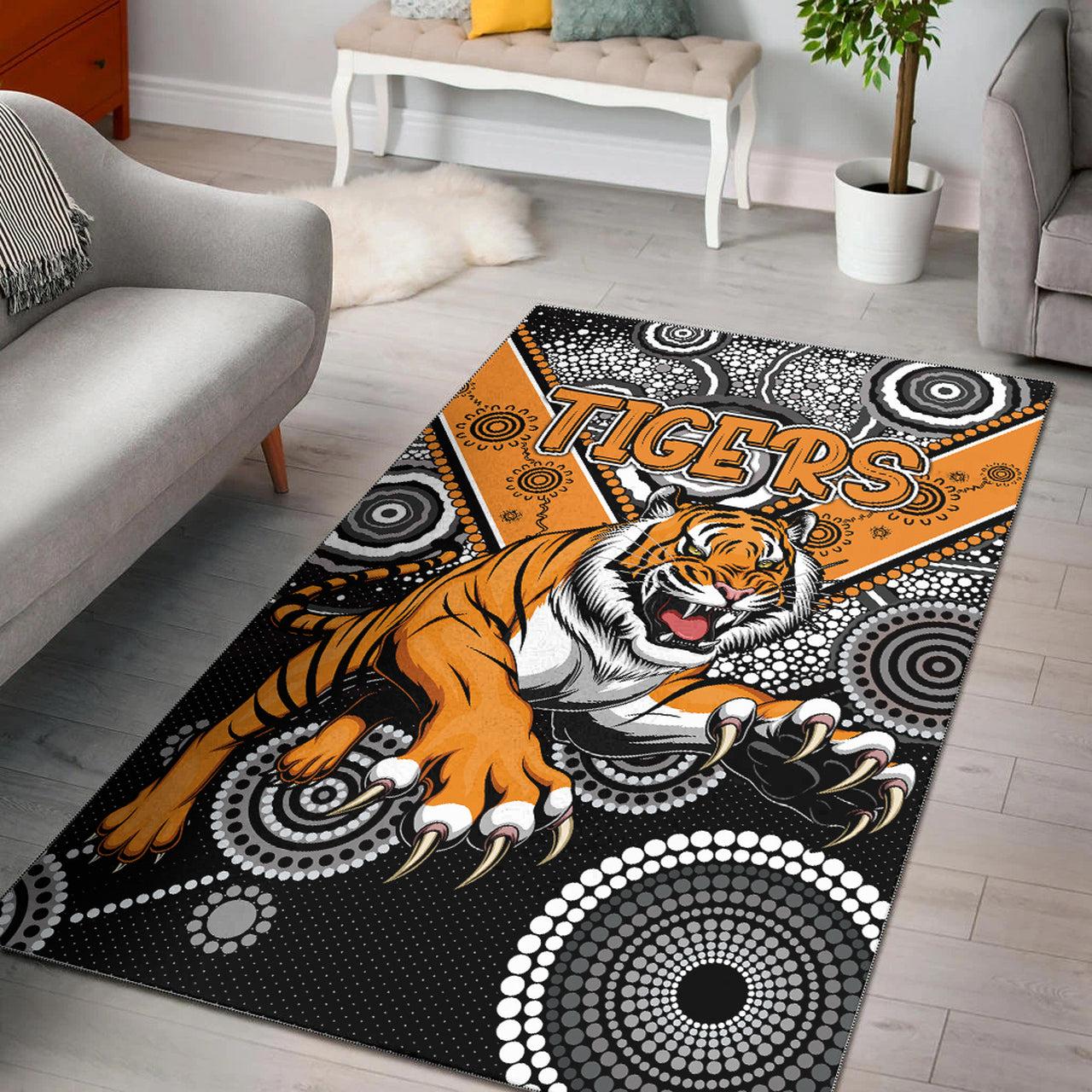 Tigers Rugby Area Rug - Custom Super Tigers Area Rug RLT13 - Vibe Hoodie Shop