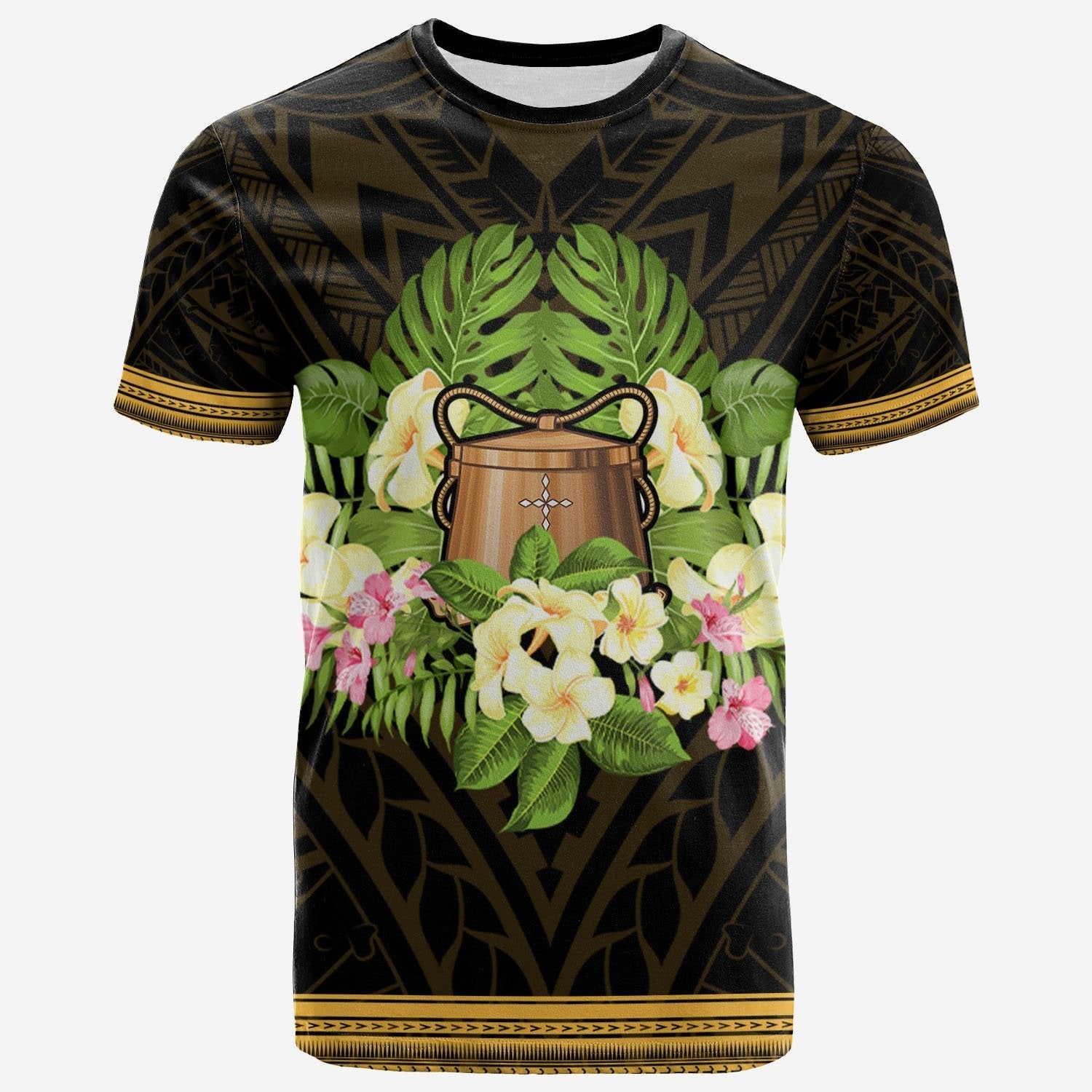 Tokelau T shirt - Polynesian Gold Patterns Collection - Vibe Hoodie Shop