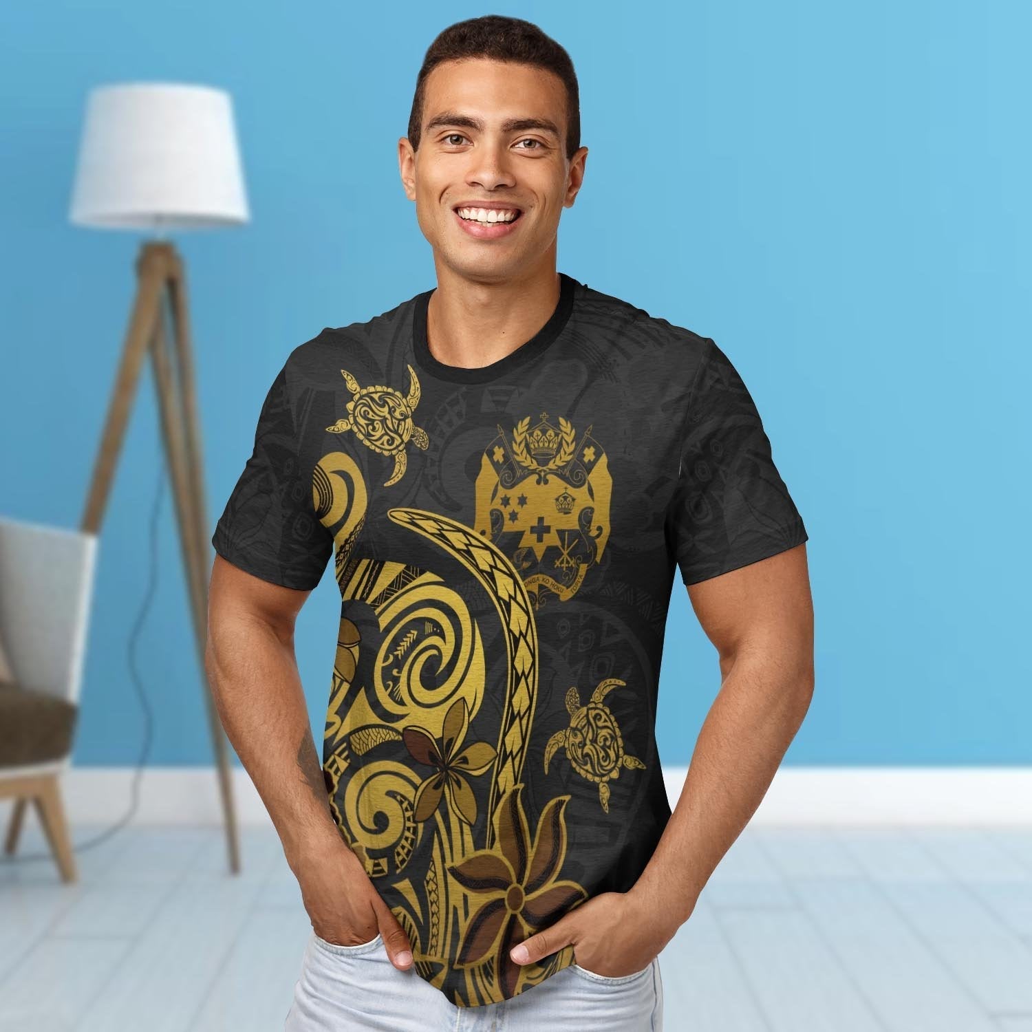 Tonga Custom Personalised T shirt - Folk Style - Vibe Hoodie Shop