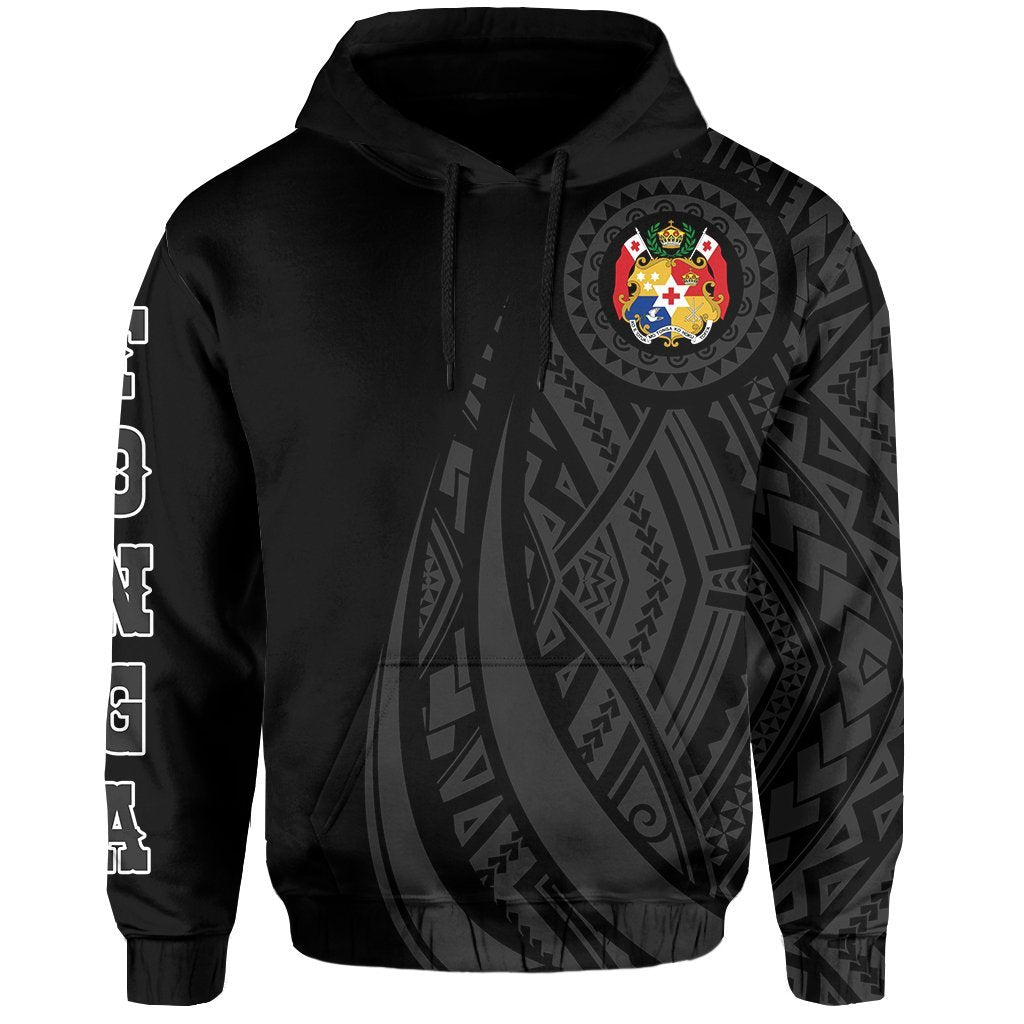 Hoodie Tonga Polynesian Coat Of Arms Grey Ver 2.0 - Vibe Hoodie Shop