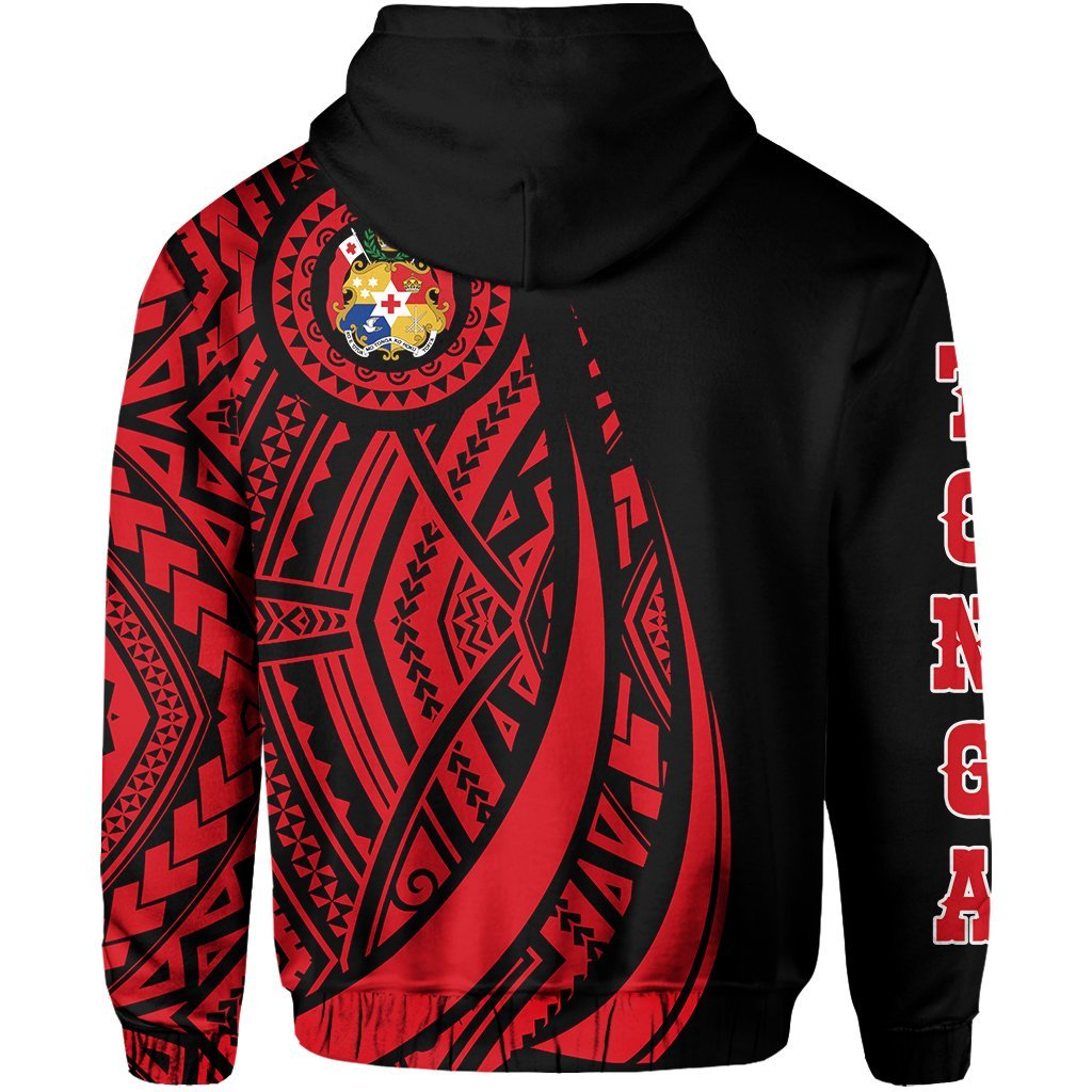 Hoodie Tonga Polynesian Coat Of Arms Red Ver 2.0 - Vibe Hoodie Shop