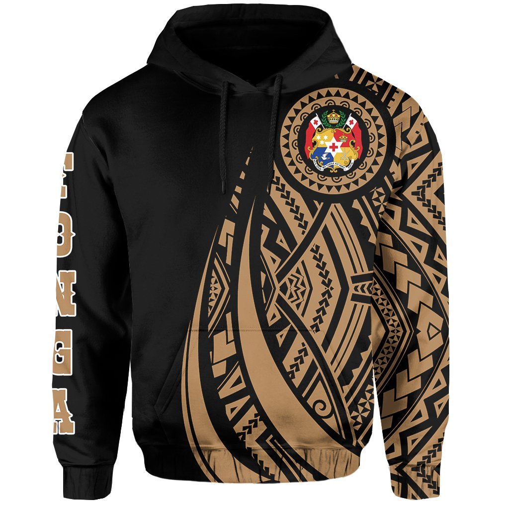 Hoodie Tonga Polynesian Coat Of Arms Gold Ver 2.0 - Vibe Hoodie Shop