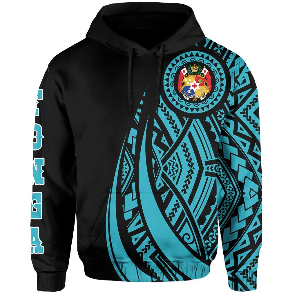 Hoodie Tonga Polynesian Coat Of Arms Blue Ver 2.0 - Vibe Hoodie Shop