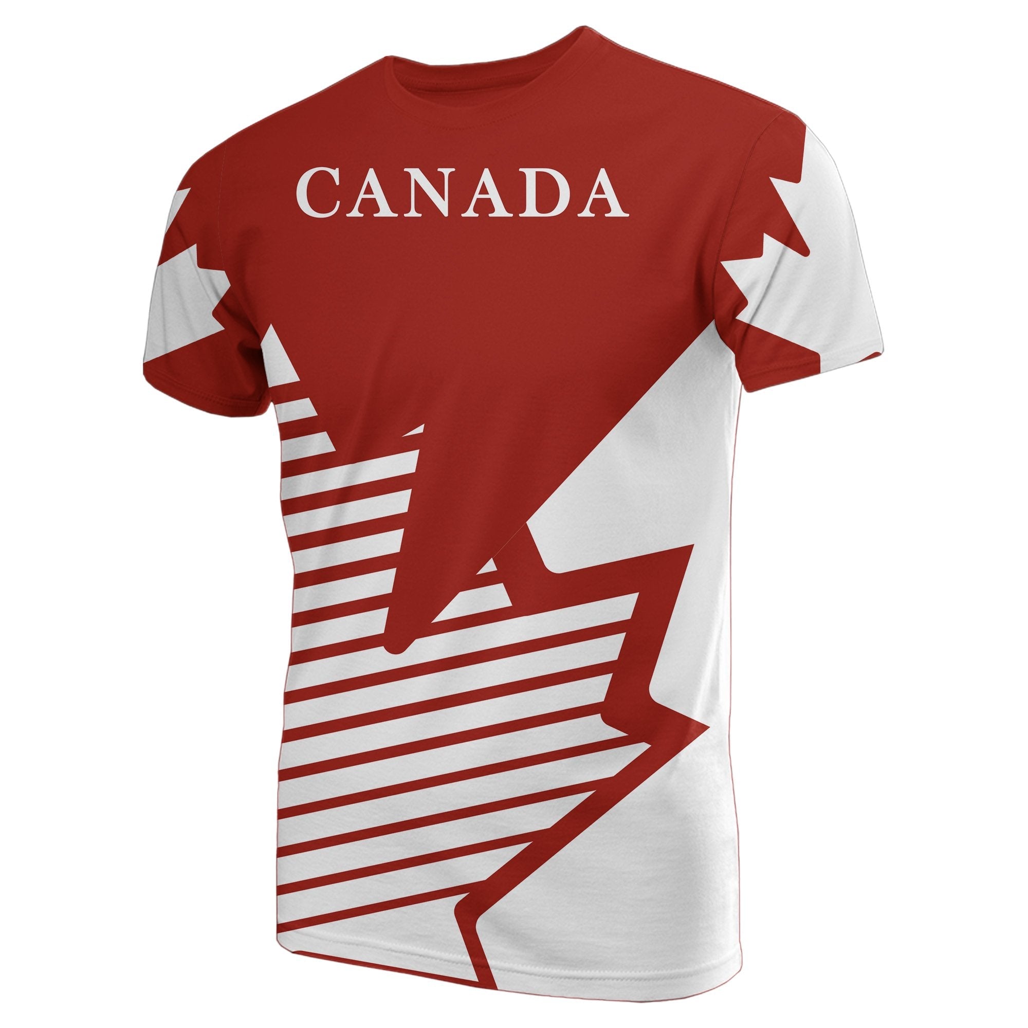 Canada Maple Leaf T shirt Sport Line Red - Vibe Hoodie Shop