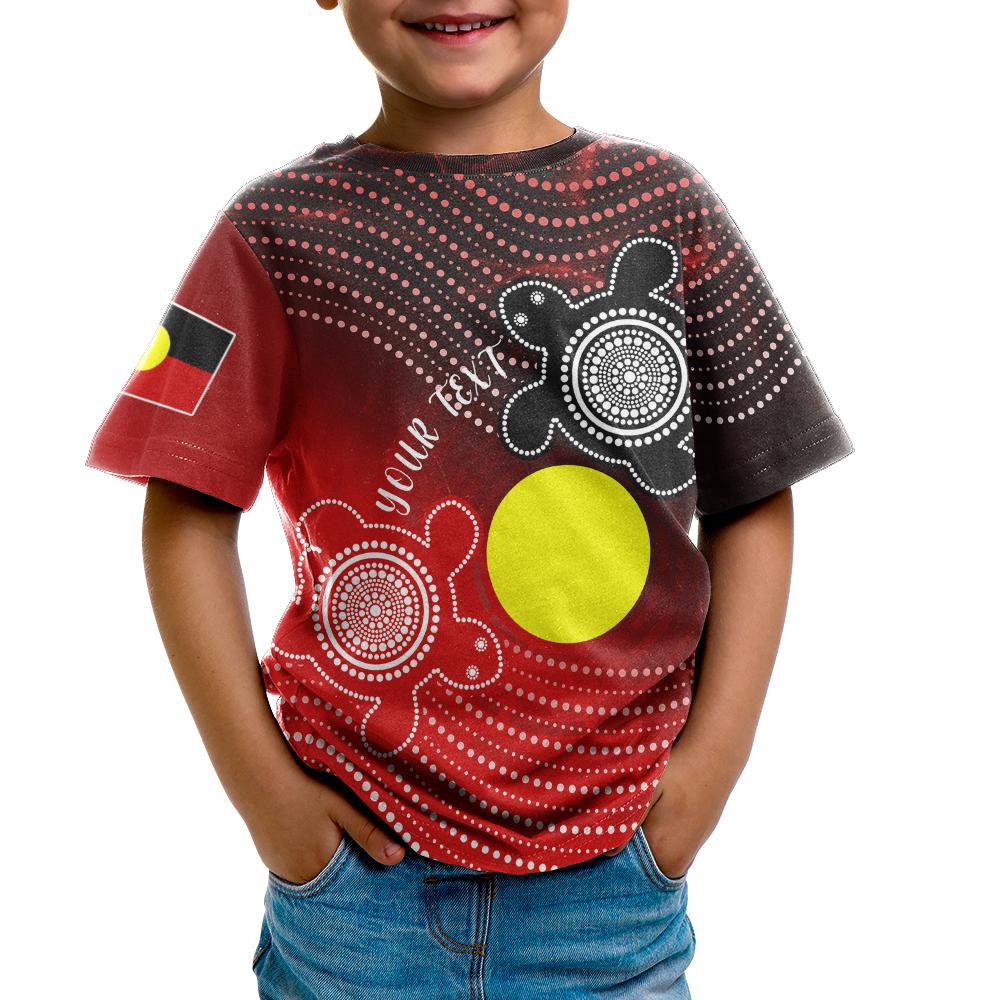 Custom Aboriginal T shirts Kid - Indigenous Circle Dot Painting Style - - Vibe Hoodie Shop