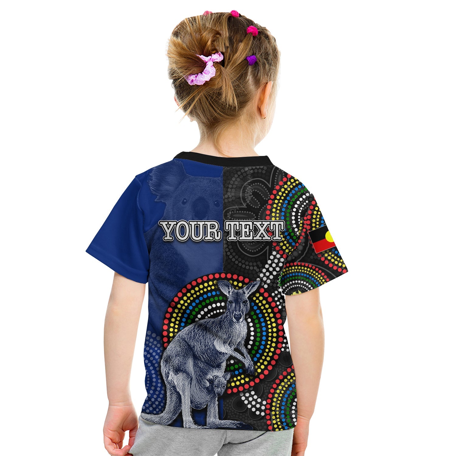 (Custom Personalised) Australia Day T shirt KID Mix Aboriginal - Vibe Hoodie Shop