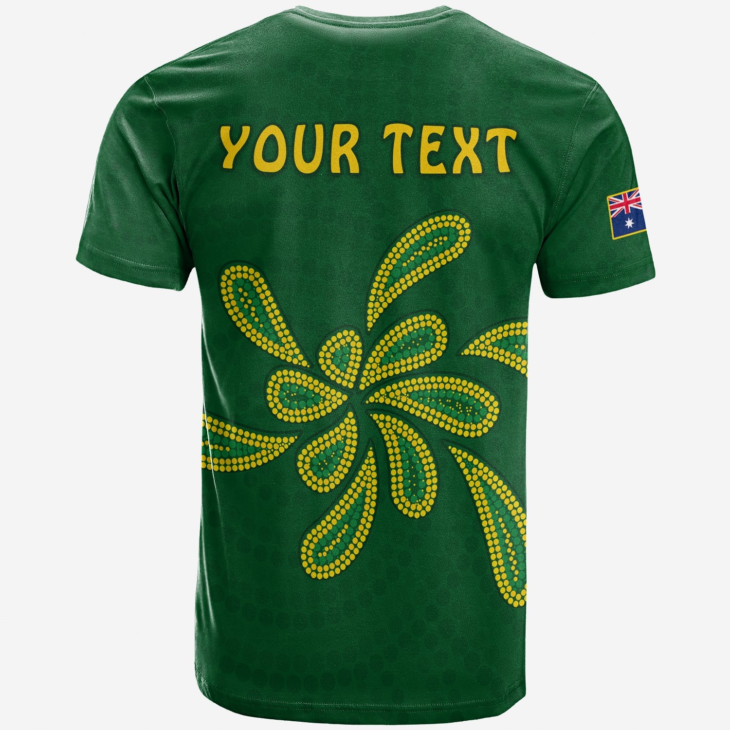 (Custom Personalised) Green and Gold T shirt Australia National Colours - Vibe Hoodie Shop