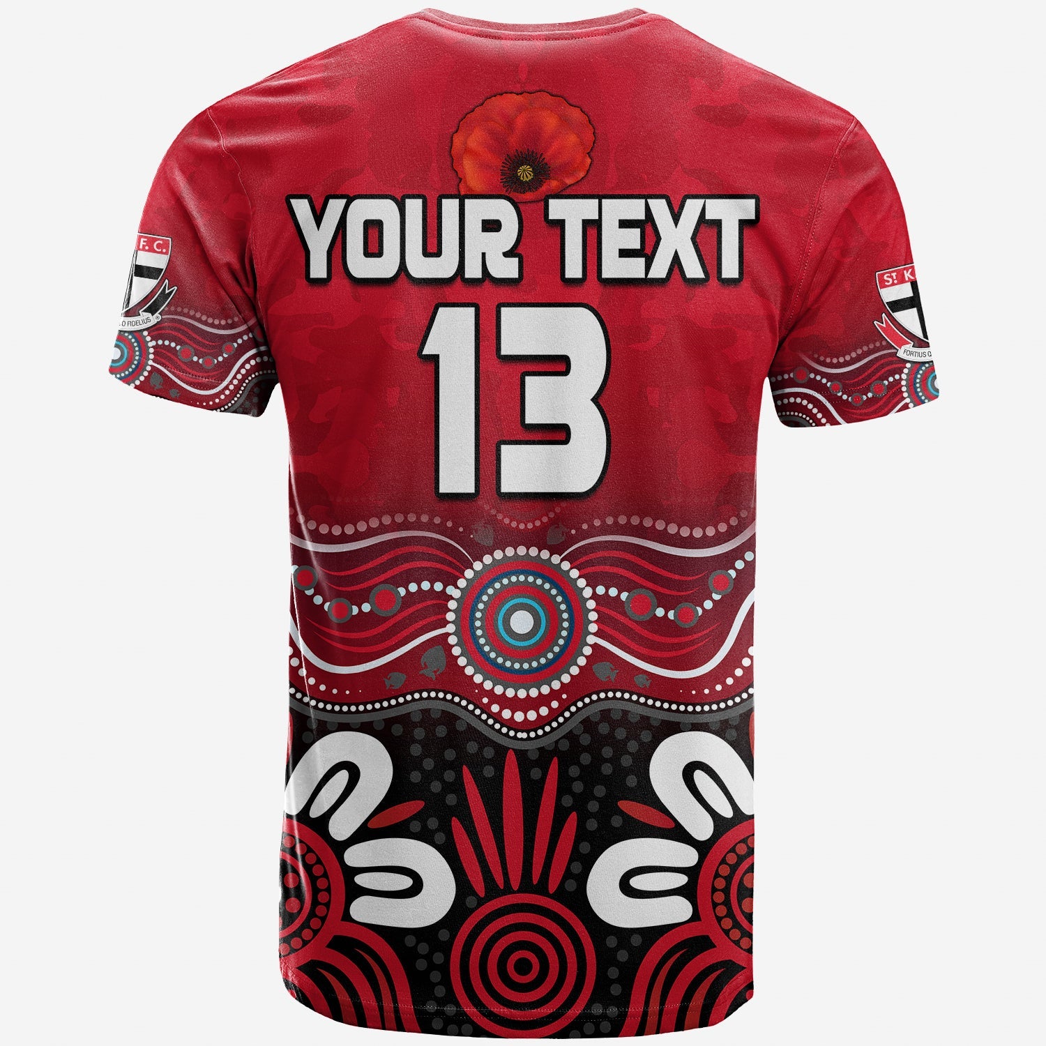 (Custom Text and Number) Saints ANZAC 2022 T shirt St Kilda Aboriginal Remember Them - Vibe Hoodie Shop