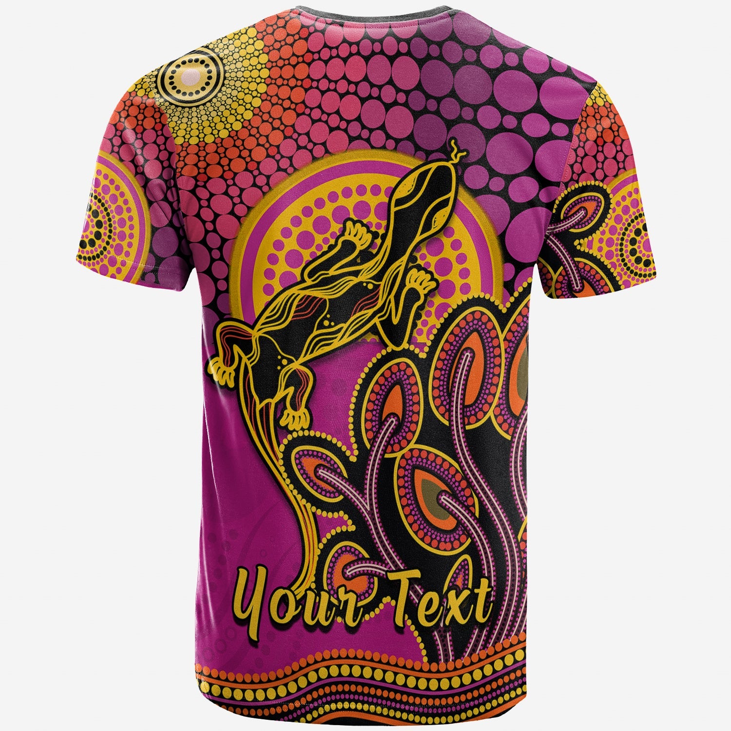 (Custom Personalised) Aboriginal Lizard T shirt Tree On The Hill Sunshine - Vibe Hoodie Shop