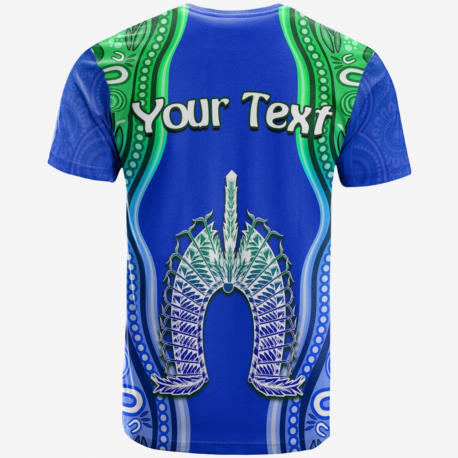 (Custom Personalised) Torres Strait Islands T shirt The Dhari Mix Aboriginal Turtle Version Blue - Vibe Hoodie Shop