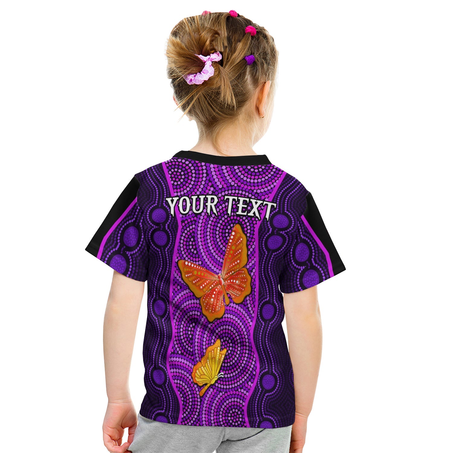 (Custom Personalised) Aboriginal Dot T shirt KID Butterfly Natural Beauty - Vibe Hoodie Shop