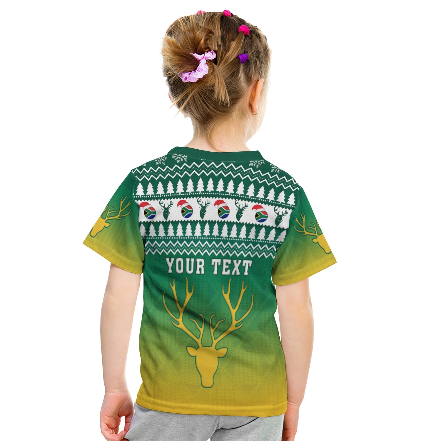 (Custom Personalised) South Africa Rugby Christmas T shirt KID Proud Springboks - Vibe Hoodie Shop