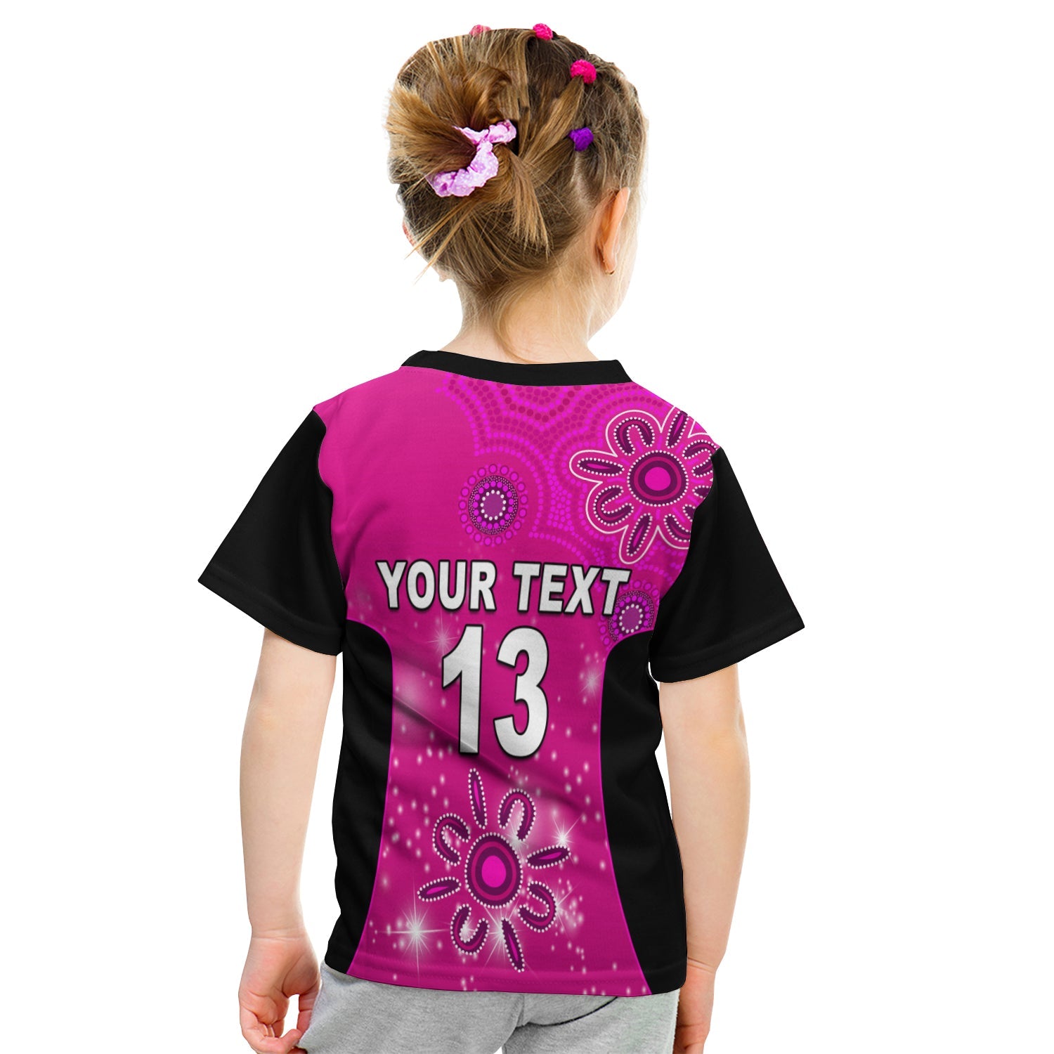 (Custom Text and Number) Sydney Sixers T shirt KID Cricket Australia Aboriginal - Vibe Hoodie Shop