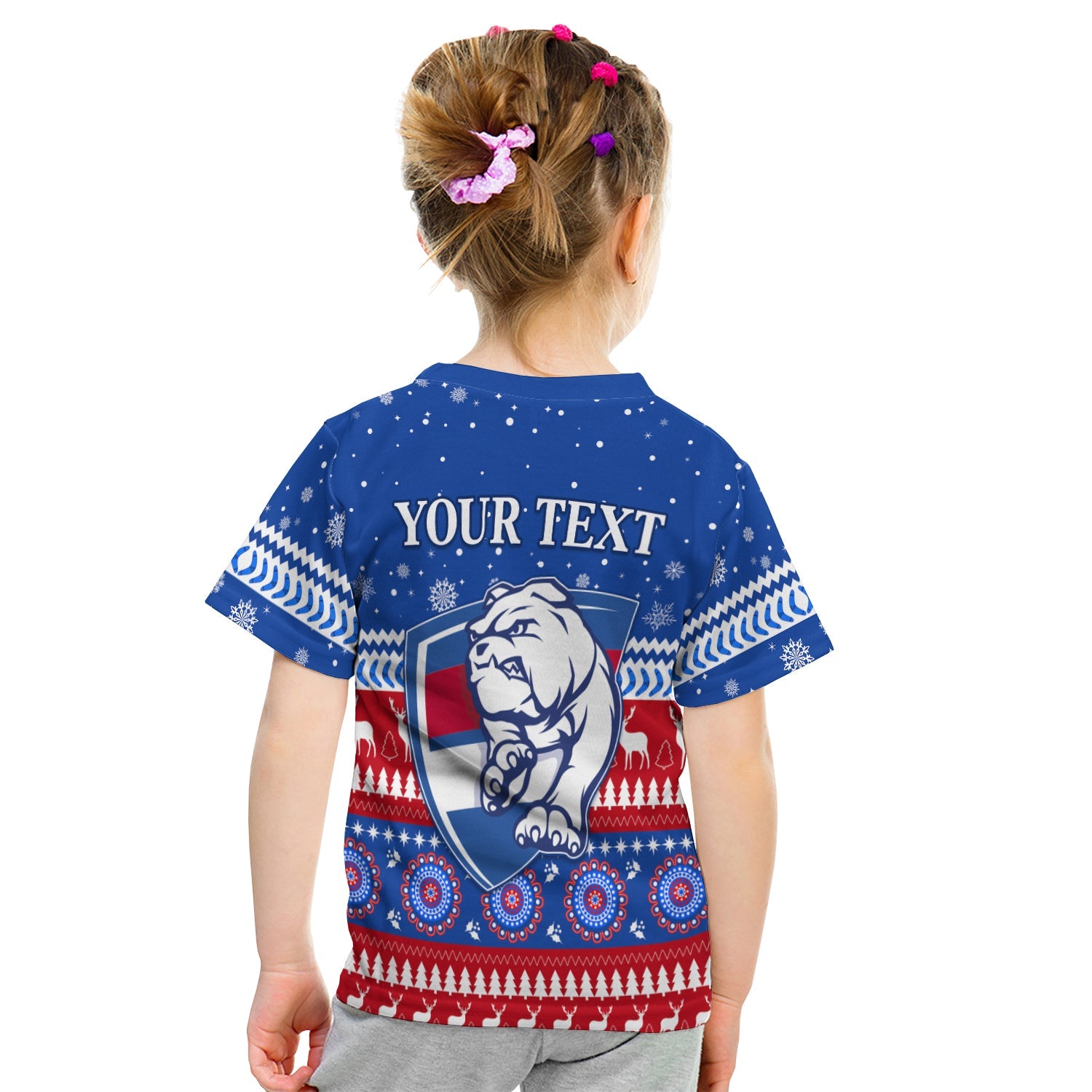 (Custom Personalised) Bulldogs Football Christmas T shirt KID Western Bulldogs - Vibe Hoodie Shop