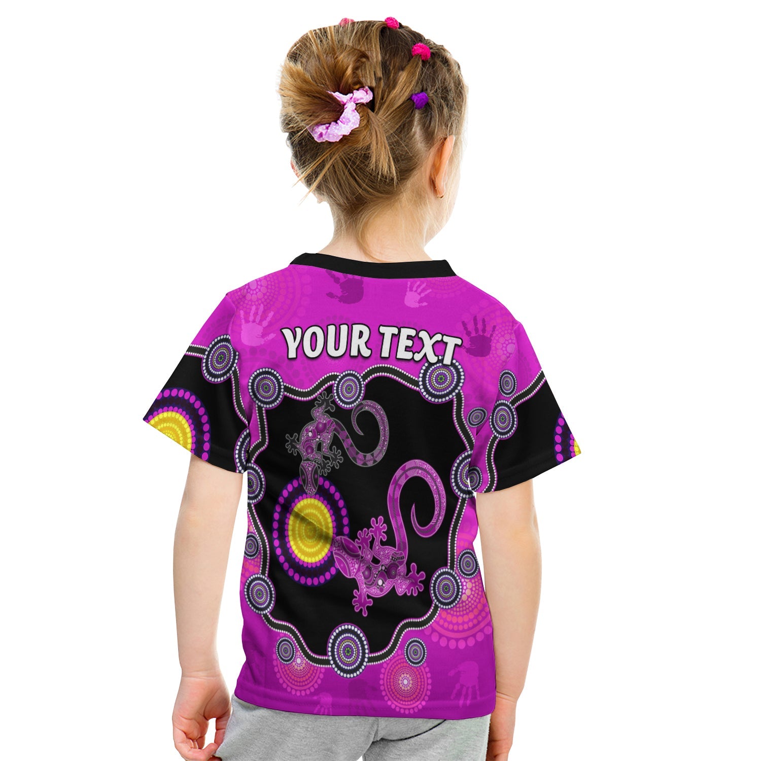 (Custom Personalised) Aboriginal Lizard T shirt KID Attracted Australia Version Purple - Vibe Hoodie Shop